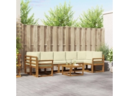 Vidaxl Conjunto De Sofás Para Exterior 8 Pcs Natural E Creme