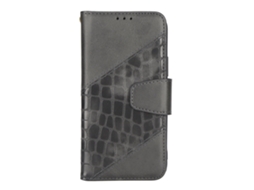 Capa Flip LAXISCREED Iphone 12 Pro Couro Crocodilo Preto