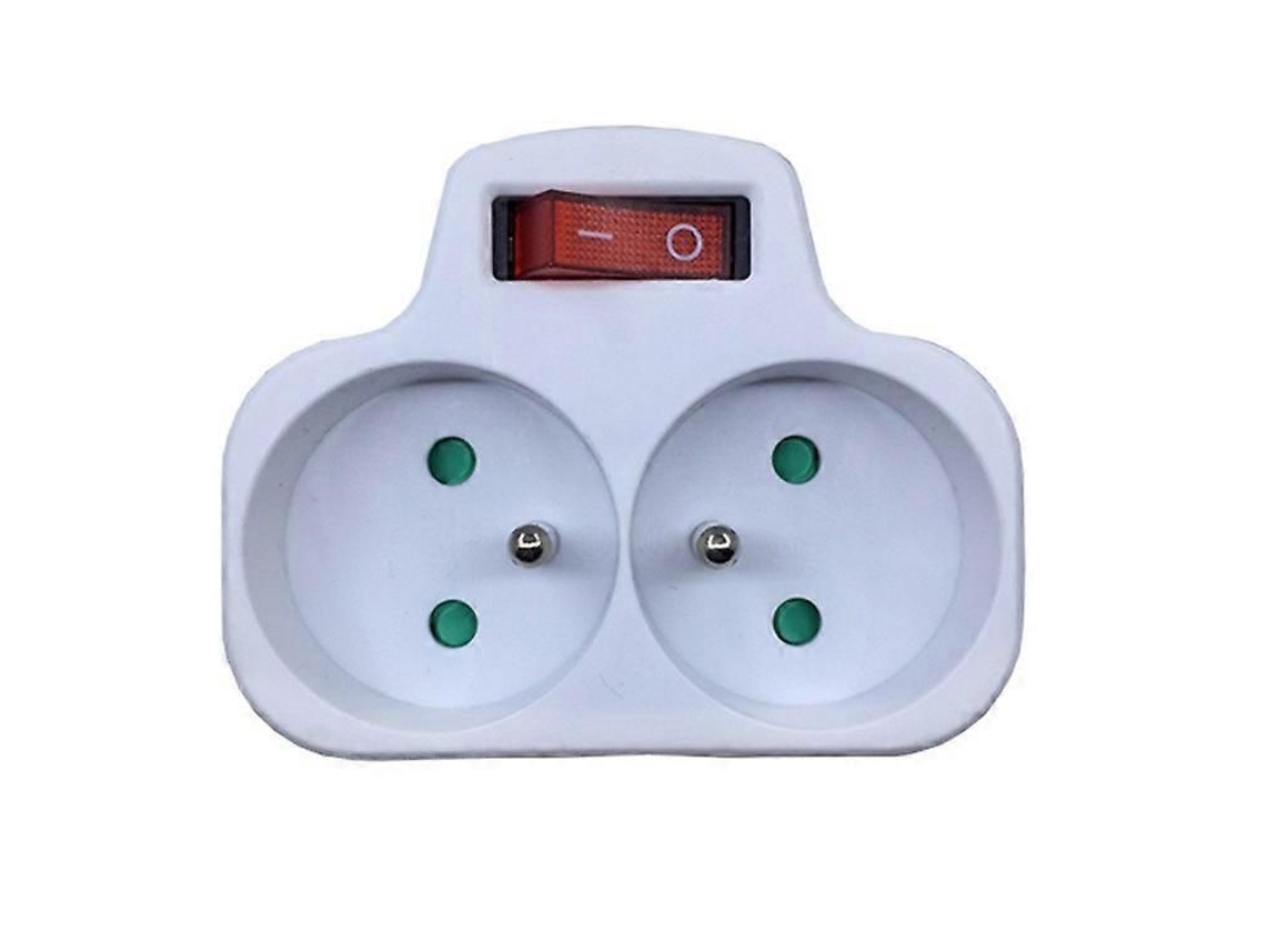 Conversor De Tomada Duplo 16a/250v Um Para Dois Com Interruptor