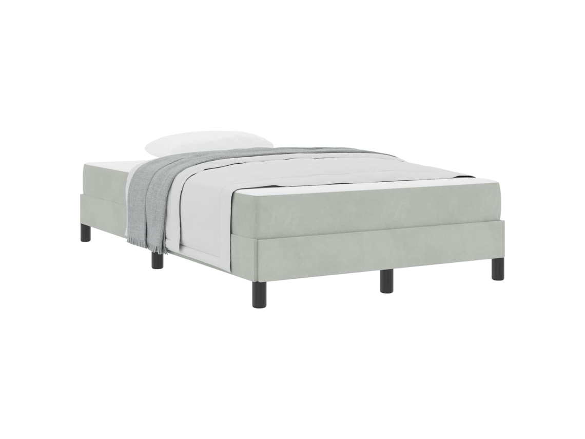 Cama Box com Colchão Cinzento Claro 120x190 cm MAISON EXCLUSIVE