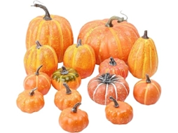 Conjunto de 16 Abóboras Artificiais, Ideal para Decoração no Halloween e no Dia de Ação de Graças, Ergonômicas, para Uso Diário STELASPLEN