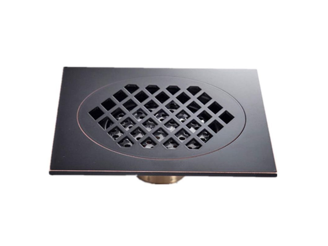Ralo de piso em latão 15x15 cm para banheiro com filtro duplo anti-entupimento e anti-insetos