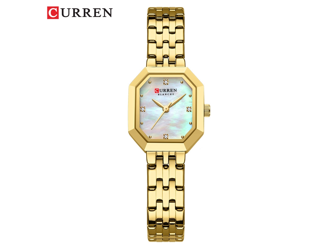 (cor Discreta) Relógio Feminino Retangular Estiloso Com Mostrador Em Formato De Concha, Relógio De Pulso Elegante E Sofisticado