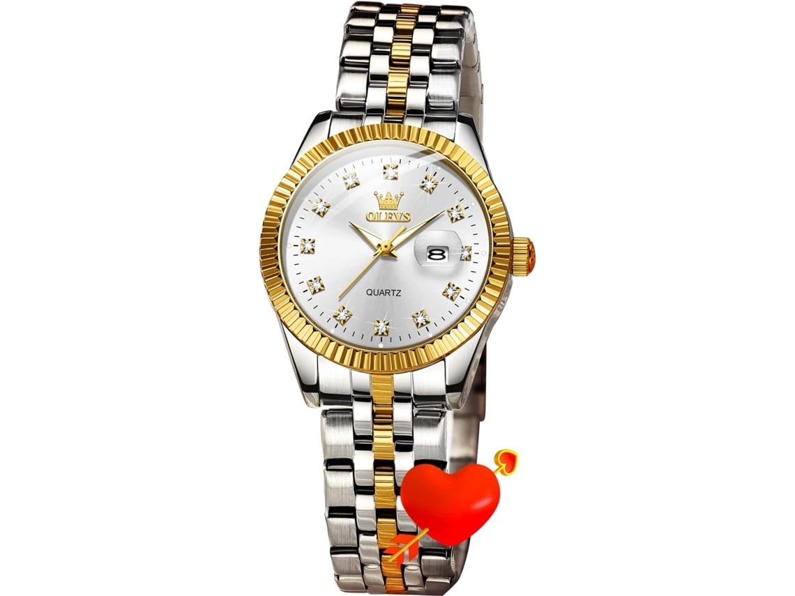 Relógio Feminino de Cerâmica Branca com Diamante Mostrador Grande com Design de Flormostrador Branco