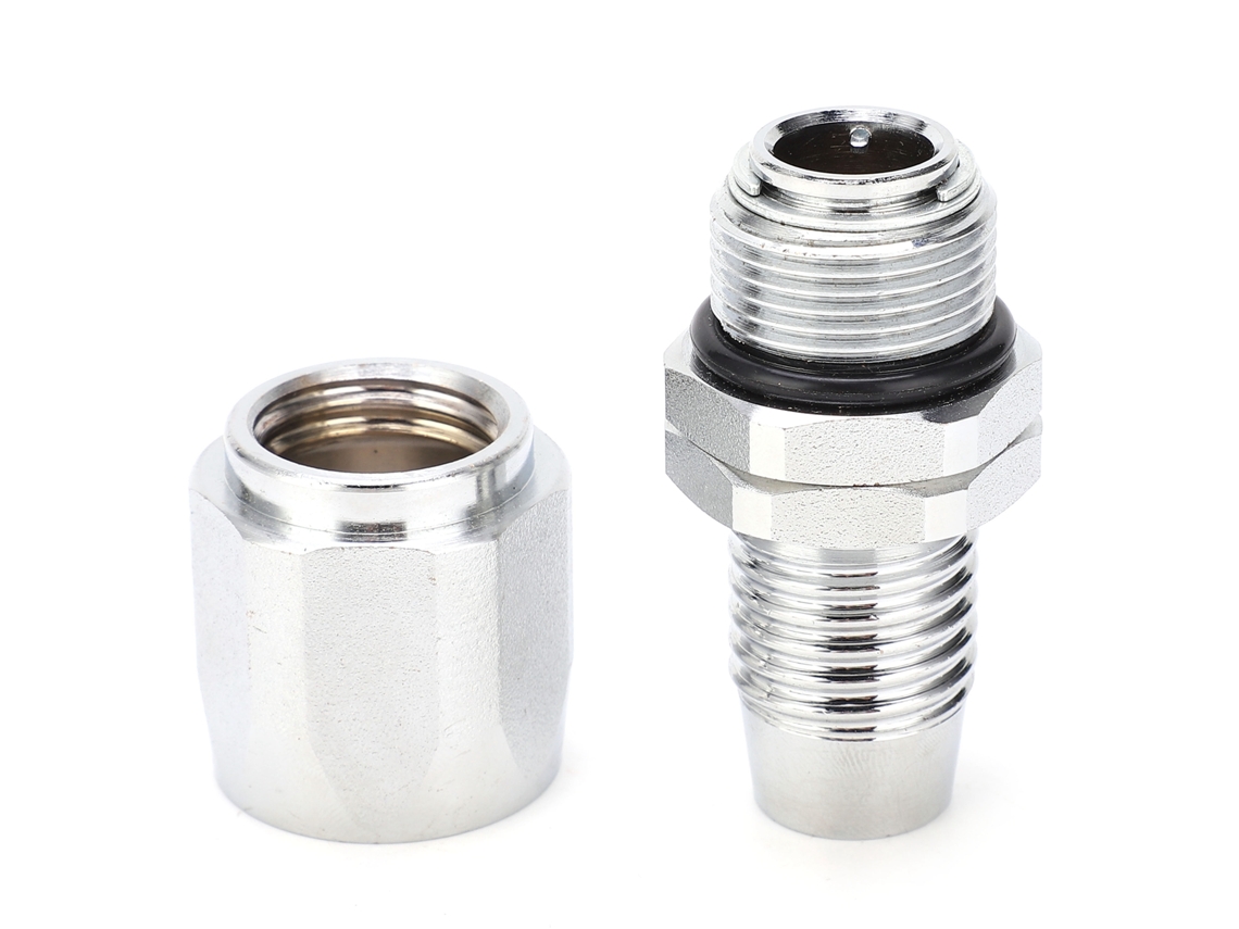 Conector de tubo de óleo em latão cromado, adaptador de conexão de 3/4 de polegada, acessório para máquinas de lubrificação flexíveis.