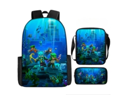Conjunto De Mochila Escolar De Três Peças, Mochila Impermeável Com Proteção Para A Coluna, Estilo 8