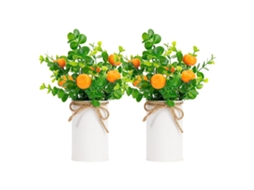 2pcs Plantas de Vaso Artificiais com Frutas | S/MARCA