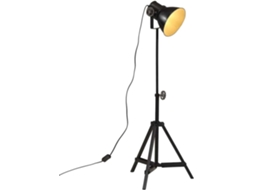 Luminária De Chão Em Ferro Preto Com Soquete E27 25w, 35x 65 95cm, Ajustável, Design Industrial Moderno Para Sala De