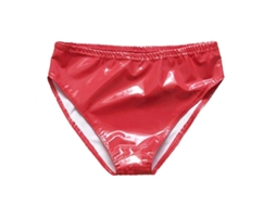 Calcinha de Couro Sexy, Aberta na Entreperna, Alta, Pvc, S-XXXL, Vermelho
