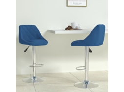 Vidaxl Bancos De Bar 2 Pcs Veludo Azul
