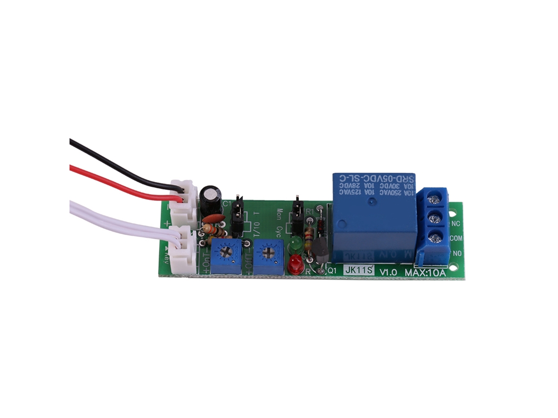 Módulo de relé com temporizador ajustável interruptor on/off atraso (DC 5V, 0-30min)