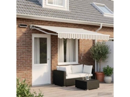 Vidaxl Toldo Retrátil Elétrico Cinza Claro E Branco 5 X 3 M