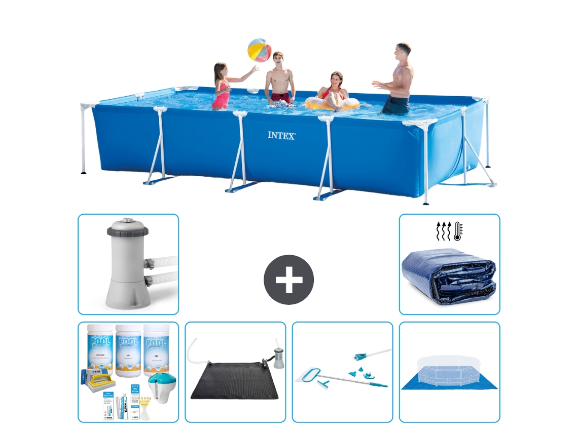 Intex Piscina Com Estrutura Retangular - 450x220x84 Cm - 7-peças S20072