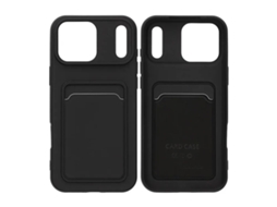 Capa De Silicone Para Celular Com Porta-cartões Para Iphone 17 Pro Max - Preta