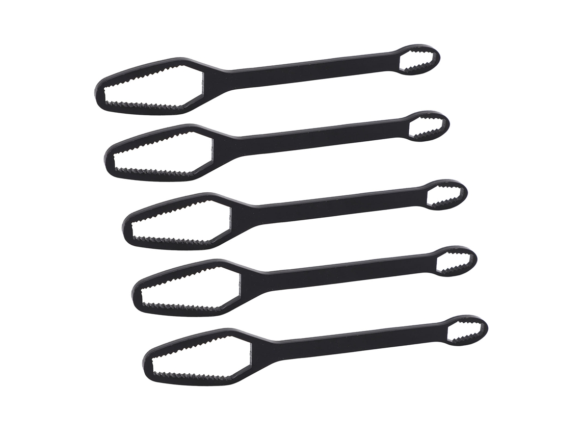 5 Peças Chave De Ajuste Multifuncional Autoapertando De Duas Pontas 3‑17mm Preto