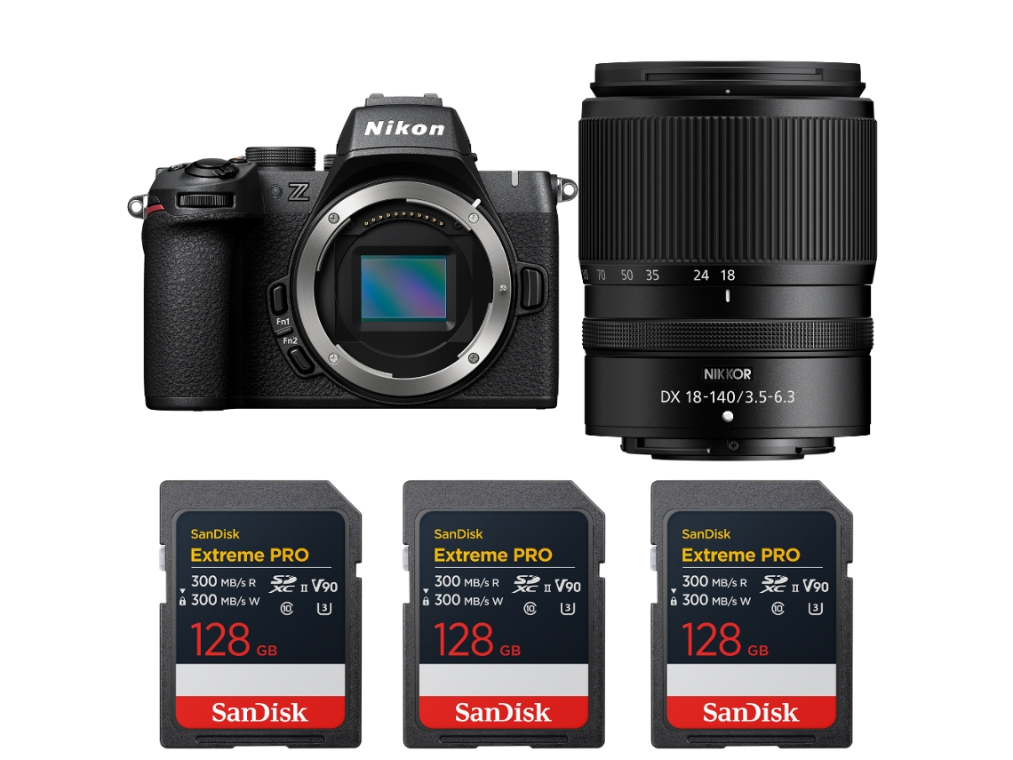 Z50 Ii + 18 140mm F/3.5 6.3 Vr + 3 Sandisk 128gb Extreme Pro Uhs ii Sdxc + Ebook “20 Dicas para Fotos Que Impressionam” NIKON