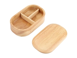 Caja De Bento De Madeira Estilo Japonês Com Divisores Para Adultos E Crianças Retangular