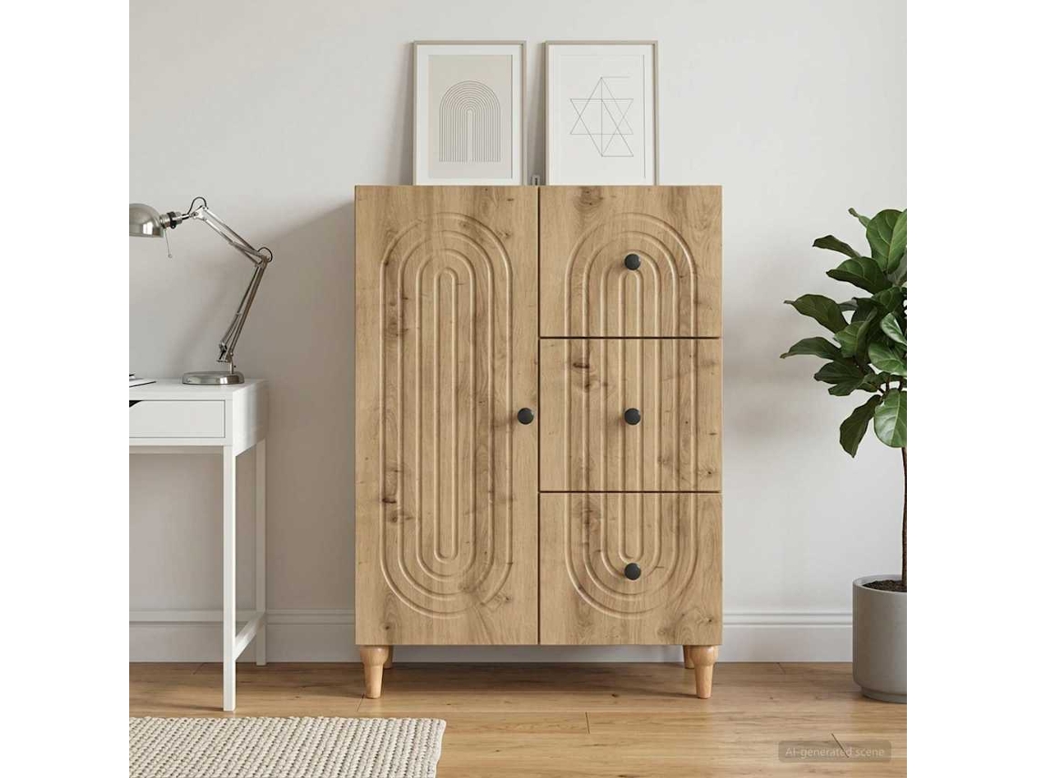 Vidaxl Buffet Carvalho Arttisan 66 X 34,5 X 90 Cm Derivados De Madeira