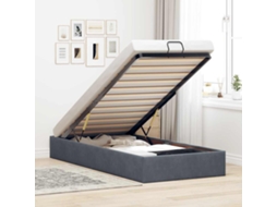 Vidaxl Otomano Bed Frame No Colchão Cinzento Escuro 90x200 Cm Veludo
