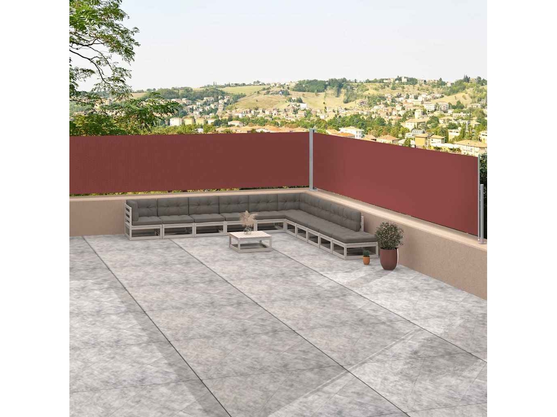 Vidaxl Toldo Lateral Retrátil 117x1200 Cm Castanho