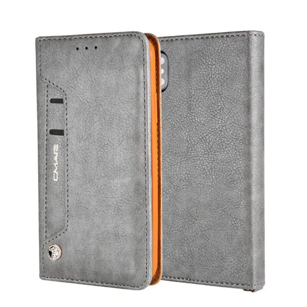 Capa Para Celular Com Carteira Magnética Dobrável (cinza, Iphone 16 Pro), Resistente A Quedas E À Prova De Quedas.