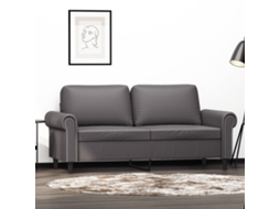 Sofá De 2 Lugares 140 Cm Couro Artificial Cinza