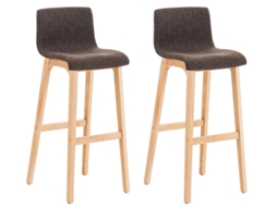 Conjunto de 2 bancos de bar Hover tecido Natura marrom CLP