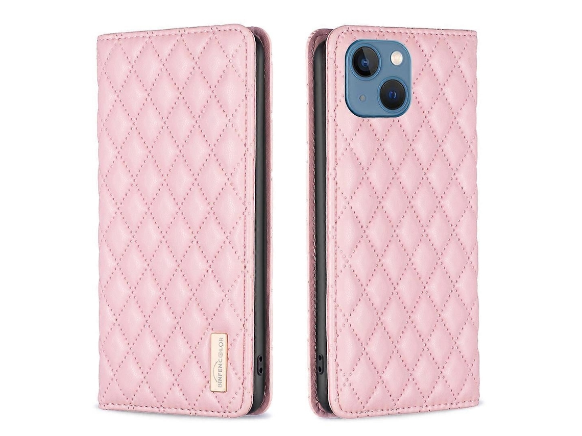 Lurelia Capa Flip Iphone 13 Couro Tpu Magnética Rosa