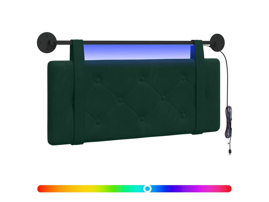 Cabeceira Suspensa com Luz Led Verde escuro Veludo MAISON EXCLUSIVE
