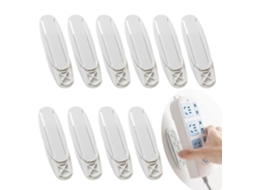 10 Peças Suporte De Parede Para Extensão,suporte Autoadesivo Para Extensão,fixação De Extensão Em Plástico,para Tomada Plug In Btforus