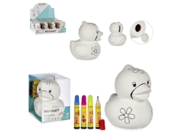 Conjunto de Patos de Cerâmica com 4 Marcadores