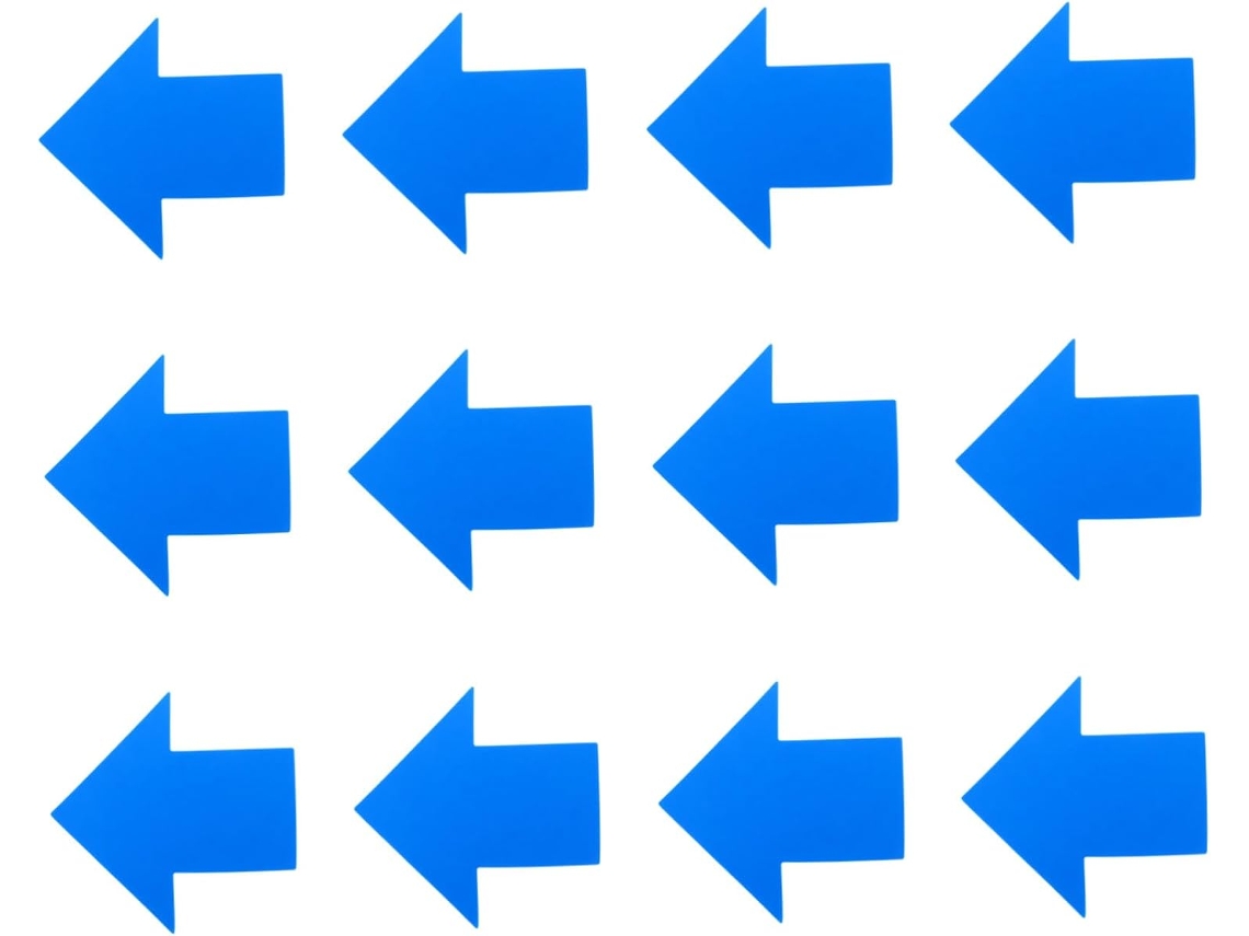 Conjunto De 12 Adesivos De Seta Direcional Azuis Para Sinalização.