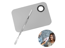 Paleta de Mistura de Maquiagem com Espátula Dual de Aço Inoxidável Durável e Leve
