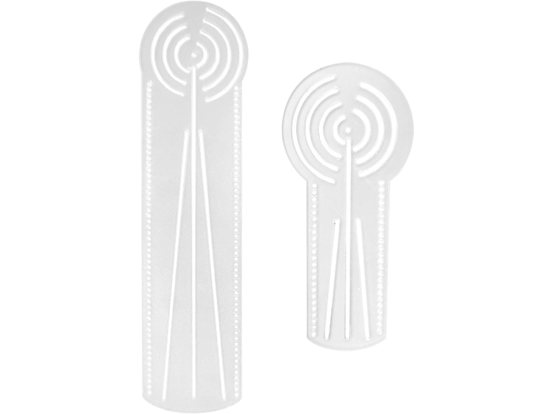 Conjunto De 2 Réguas Mandala Em Acrílico Transparente Com Design Ergonômico E Molde Circular Para Desenho Artístico