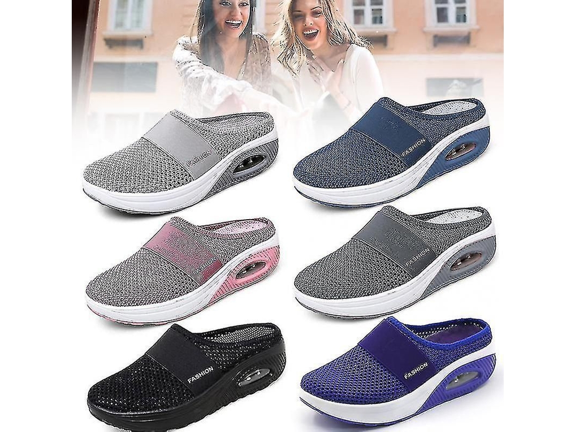 Sapatos Caminhada Amortecimento Ar Conforto Suporte Pé Dia Todo Khaki S/MARCA