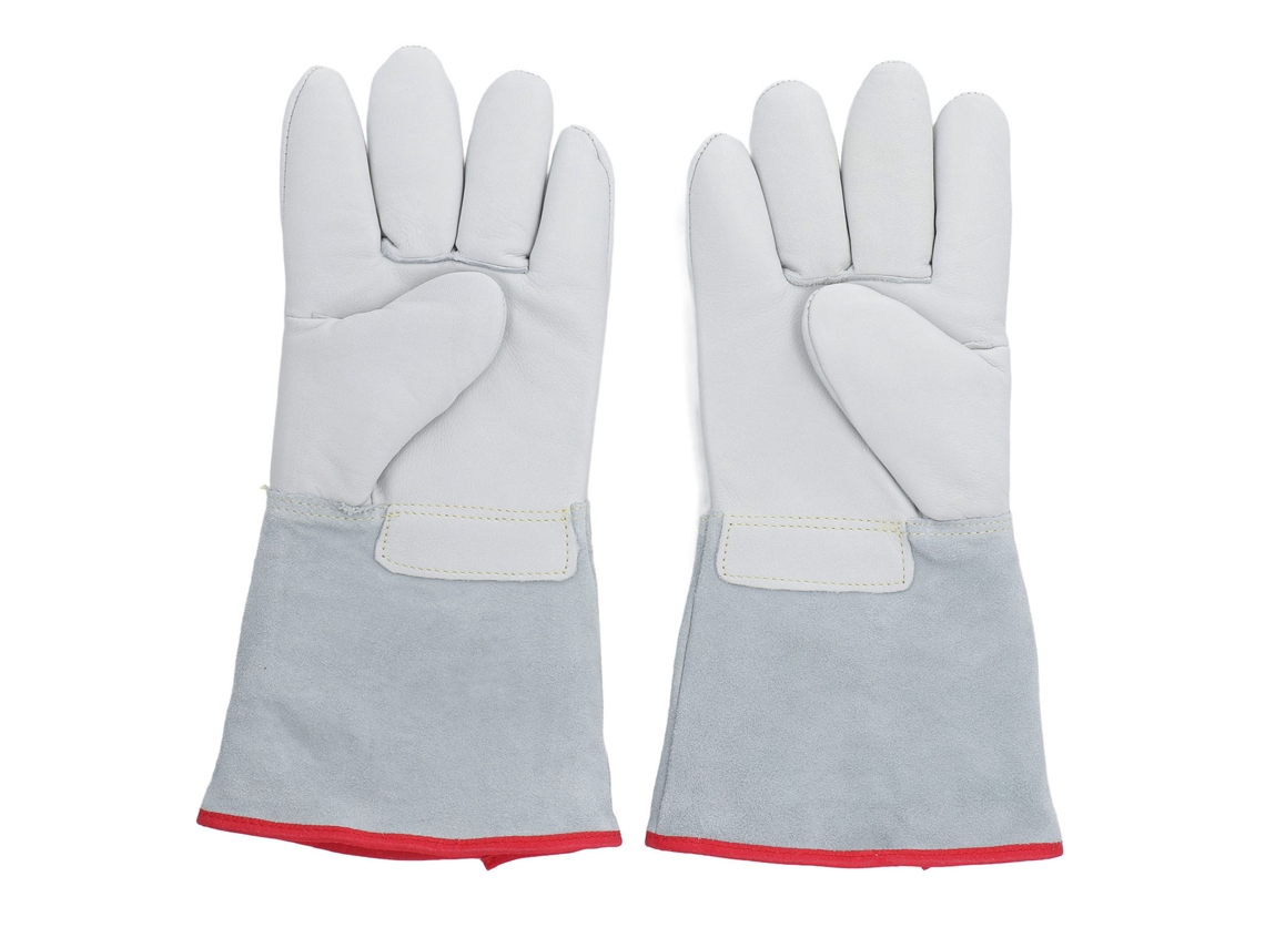 Luvas Antifreeze de Couro 31cm S/MARCA, para Manuseio de Gelo e Nitrogênio