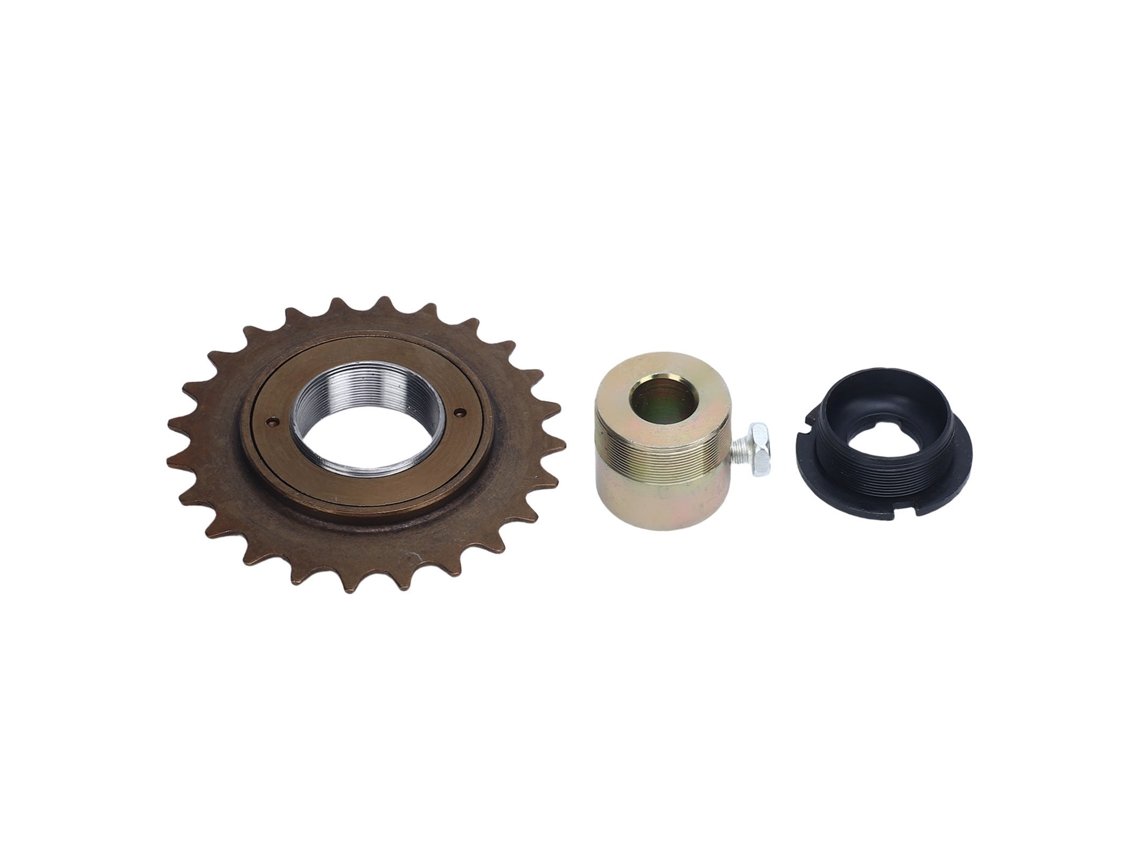 Coroa de bicicleta Rebe-24t com adaptador de conector de volante de metal para acessórios de substituição