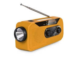 Rádio solar multifuncional de emergência 2000mAh com manivela e lanterna BESTVITE (laranja)