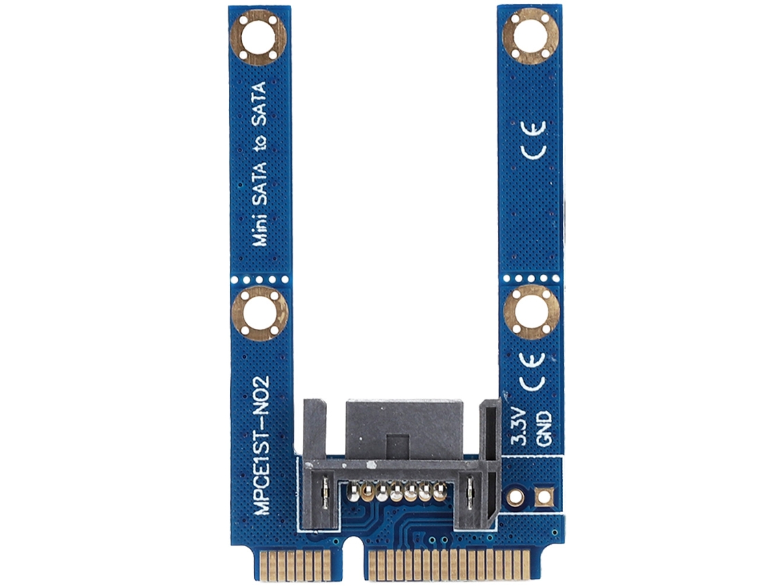 Cartão Adaptador Abs Azul Msata Para Sata 7 Pinos Cavo De Transferência De Unidade De Computador Horizontal