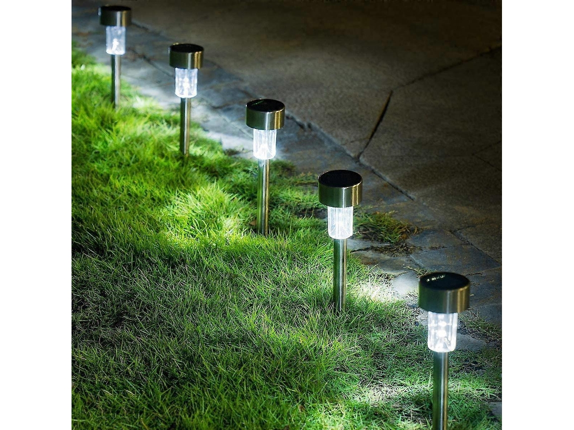 Rebe lâmpadas Solares Exteriores 12 Unidades Led Sem Fio para Jardim, Pátio, Grama, Caminho e Entrada de Aço Inoxidável
