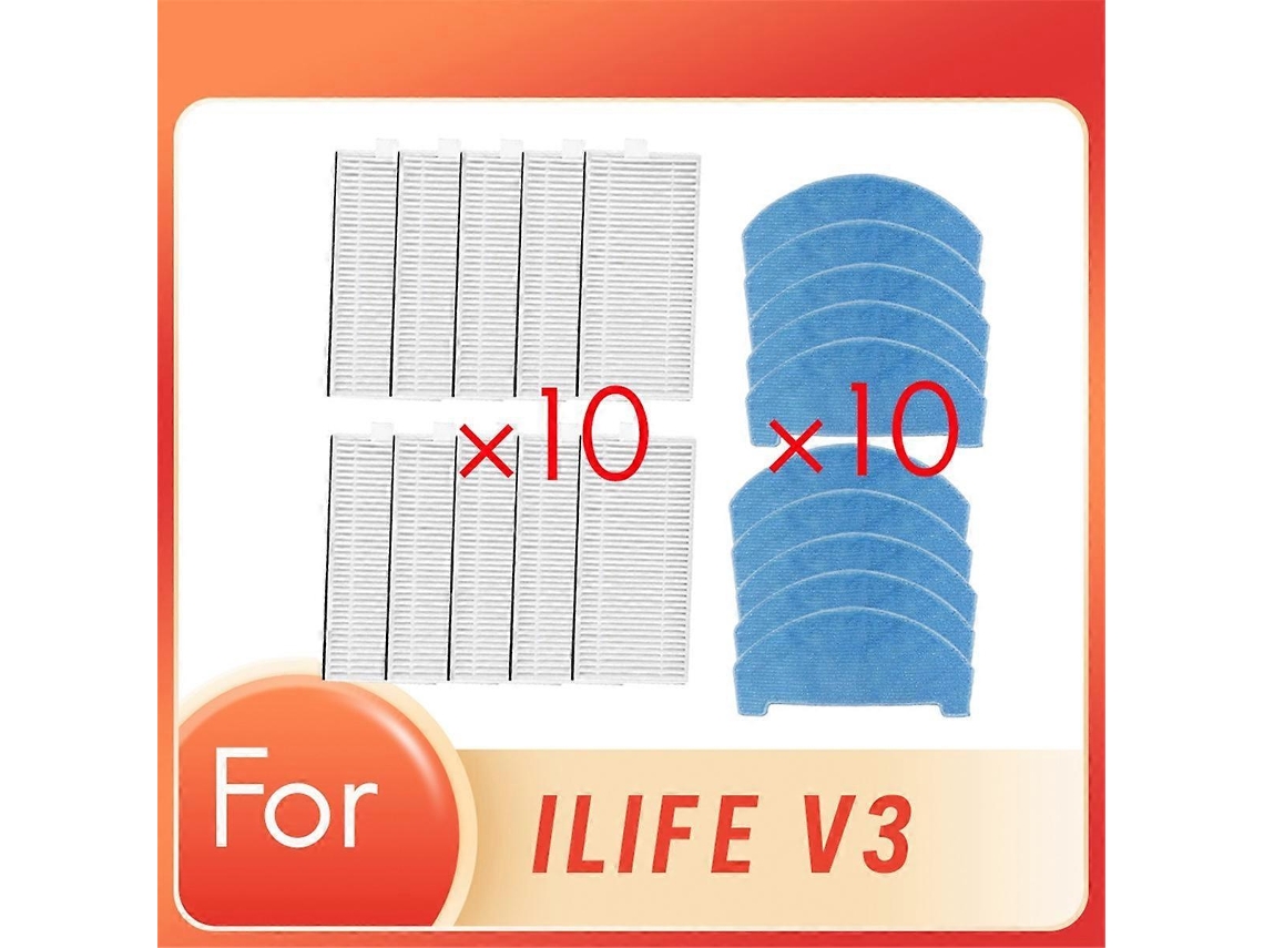 20 Peças De Filtros De Esfregão Especialmente Projetados Para Peças De Reposição Do Aspirador De Pó Robô V3x Brilvibera