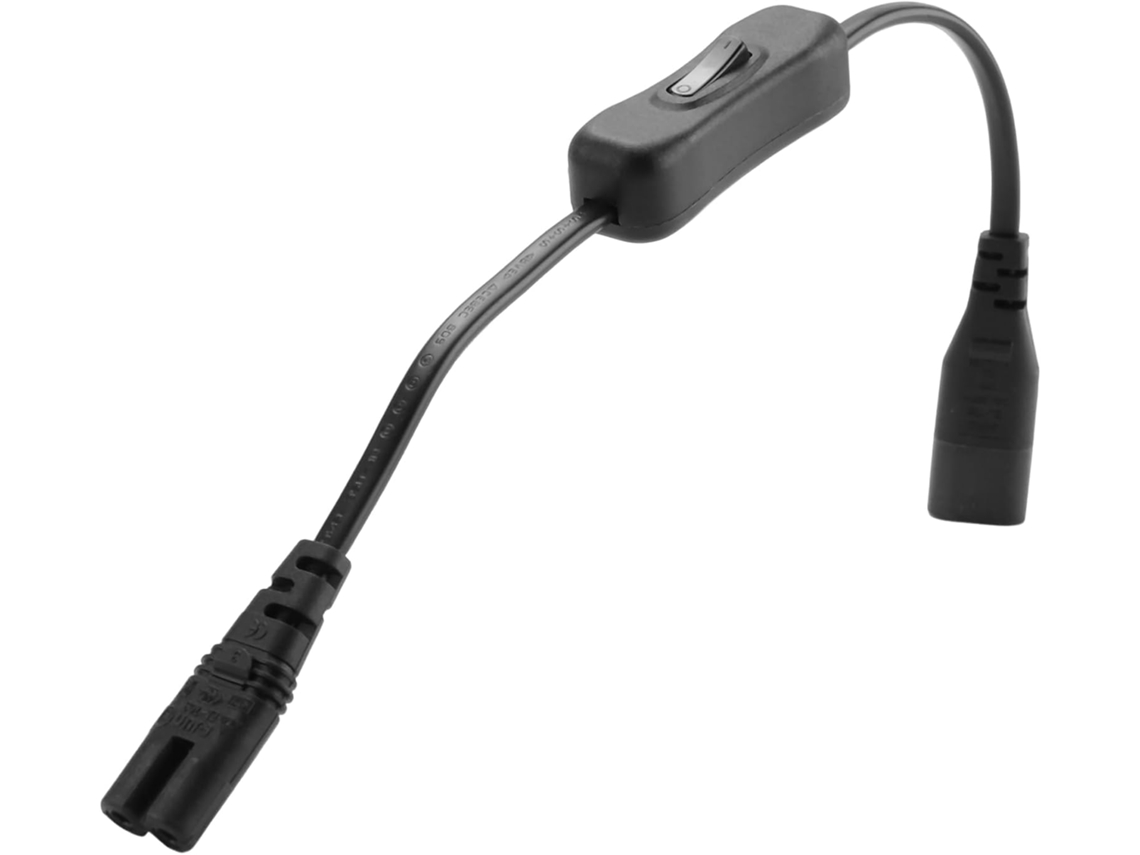 Cabo De Alimentação Iec320 C7 Para C8 - Cabo De Extensão Com Interruptor
