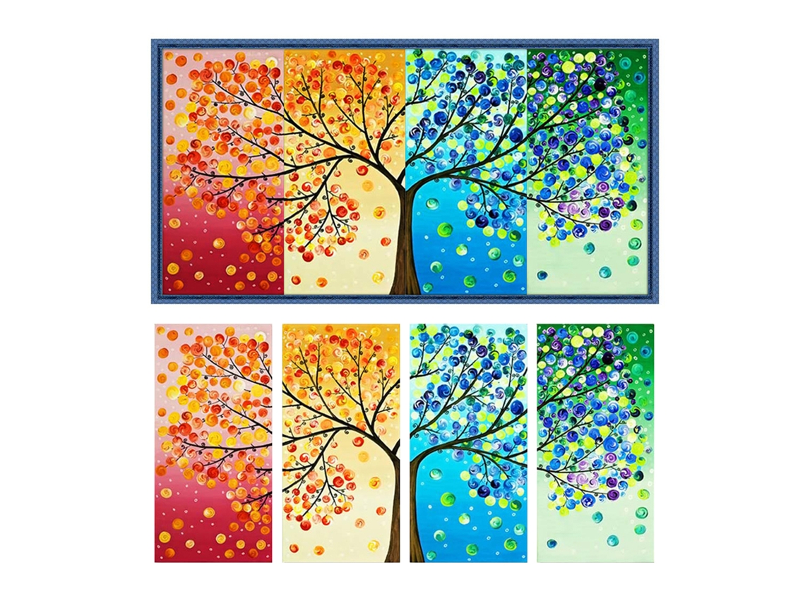 Kit Bordado Diy Cruzado Com Árvore Grande 120x57cm