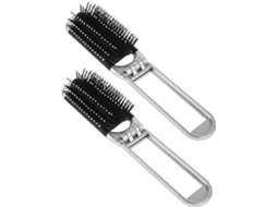 Conjunto De 2 Escovas Cabelo Dobráveis Eringogo Com Espelho, Compactas E Portáteis Para Levar Na Bolsa, Mini Escova
