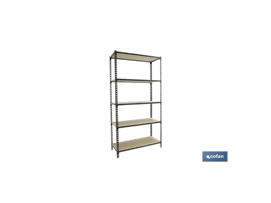 Estantería Antracita 5 Baldas De Madera 1800 X 900 X 400 Mm Cofan