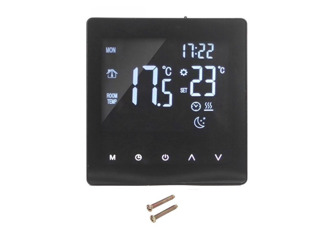 Termostato Digital Programável com Tela Lcd Tática Inteligente para Aquecimento de Piso e Caldeira Preto 90 240v K2mrh3a