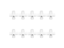 10 Peças Conector De Tubo Pvc 6 Vías Codos De Esquina 25mm Diâmetro Interior Branco