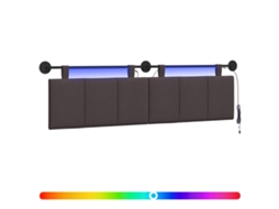 Conjunto 1 Cabeceira Suspensa Vidaxl Castanho Veludo (190 X 55 X 5 Cm)