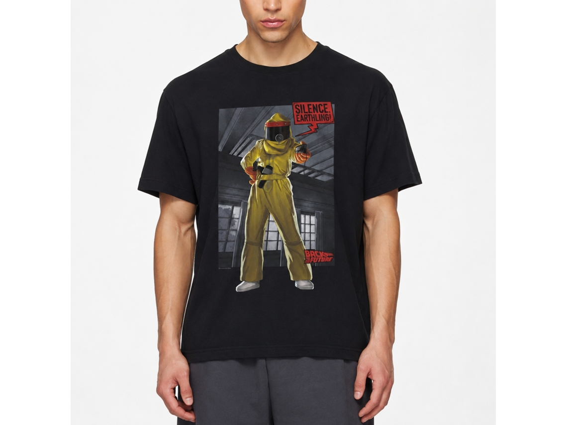 Rockinstone Back To The Future Movie Silence Earthling Black Adult T-shirt Size:xxxl
