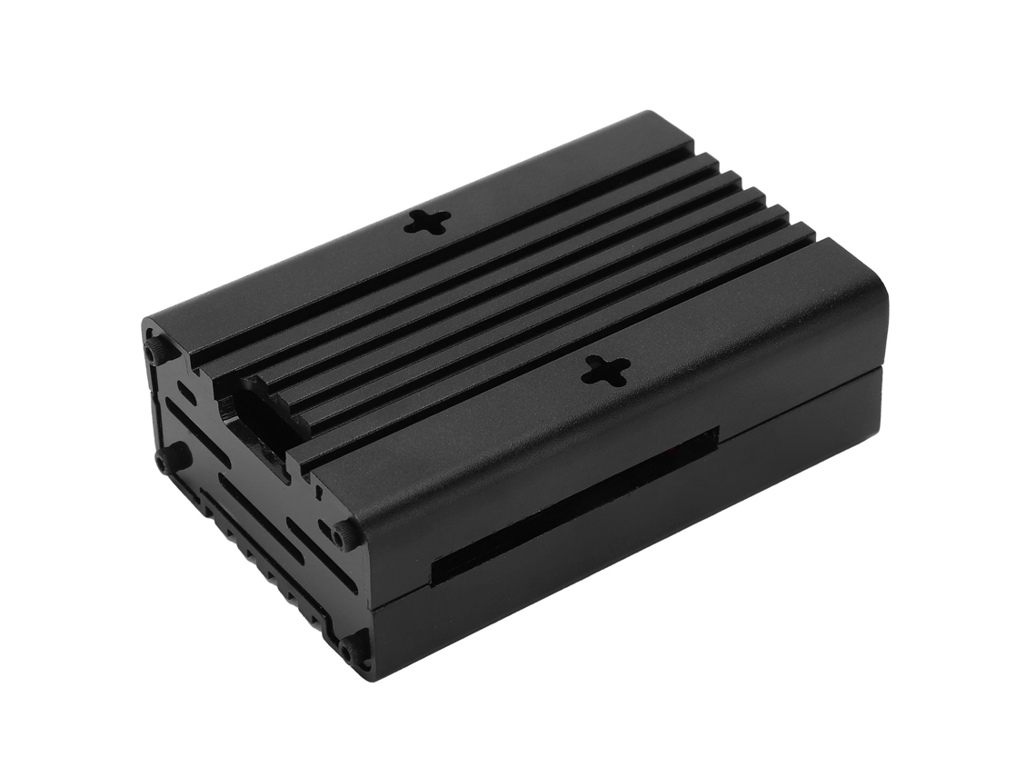 Capa De Liga De Alumínio Com Dissipação Raspberry Pi 4b Preto